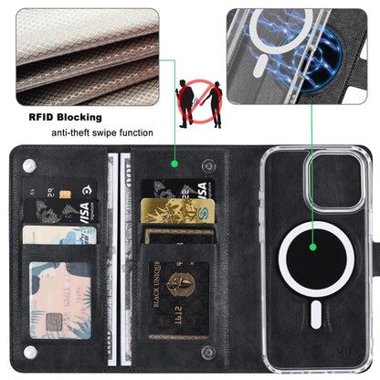 For iPhone 16 Pro ViLi GVS-C Series MagSafe Magnetic RFID Leather Flip Phone Case(Black) by ViLi