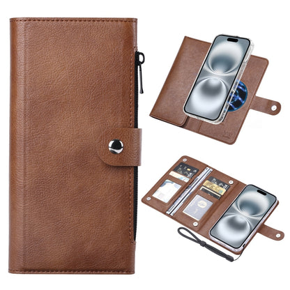 For iPhone 16 ViLi GVS-C Series MagSafe Magnetic RFID Leather Flip Phone Case(Brown) by ViLi