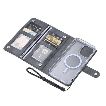 For iPhone 15 Pro Max ViLi GVS-C Series MagSafe Magnetic RFID Leather Flip Phone Case(Grey) by ViLi