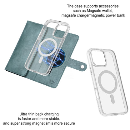 For iPhone 15 Pro ViLi GVS-C Series MagSafe Magnetic RFID Leather Flip Phone Case(Green) by ViLi