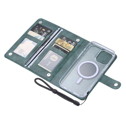 For iPhone 15 Pro ViLi GVS-C Series MagSafe Magnetic RFID Leather Flip Phone Case(Green) by ViLi