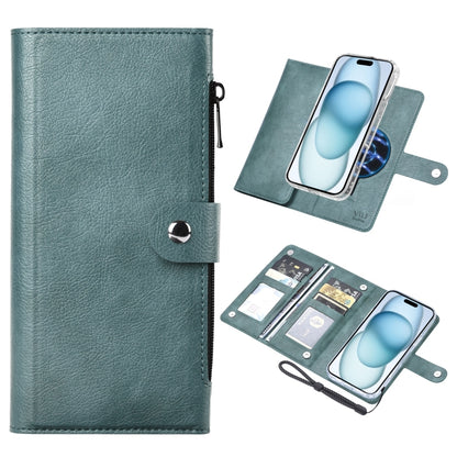 For iPhone 15 Plus ViLi GVS-C Series MagSafe Magnetic RFID Leather Flip Phone Case(Green) by ViLi