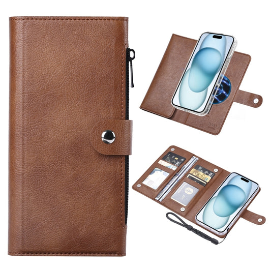 For iPhone 15 ViLi GVS-C Series MagSafe Magnetic RFID Leather Flip Phone Case(Brown) by ViLi