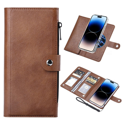 For iPhone 14 Pro Max ViLi GVS-C Series MagSafe Magnetic RFID Leather Flip Phone Case(Brown) by ViLi