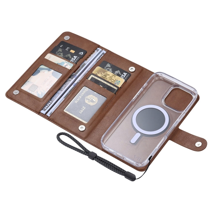 For iPhone 14 Pro Max ViLi GVS-C Series MagSafe Magnetic RFID Leather Flip Phone Case(Brown) by ViLi