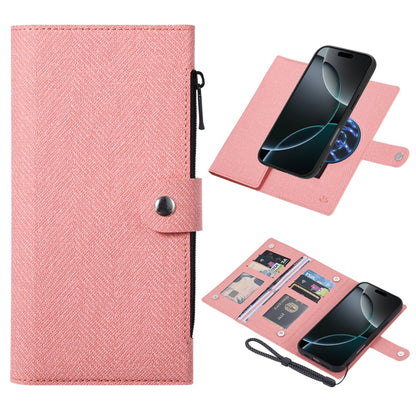 For iPhone 16 Pro ViLi GBS Series MagSafe Magnetic RFID Leather Flip Phone Case(Pink) by ViLi