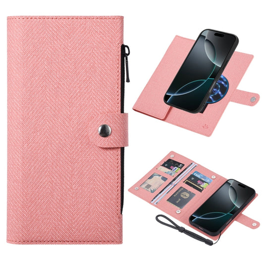 For iPhone 16 Pro ViLi GBS Series MagSafe Magnetic RFID Leather Flip Phone Case(Pink) by ViLi