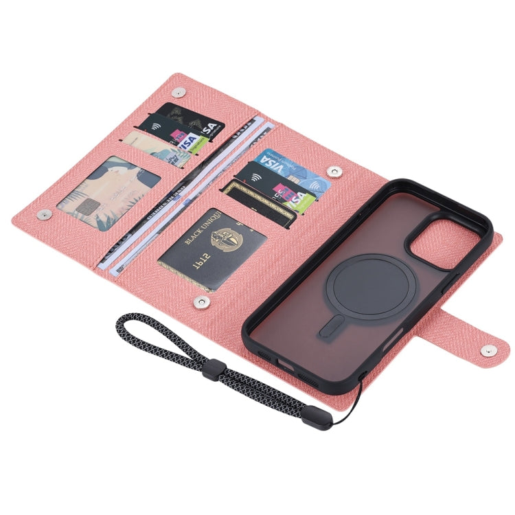 For iPhone 16 Pro ViLi GBS Series MagSafe Magnetic RFID Leather Flip Phone Case(Pink) by ViLi