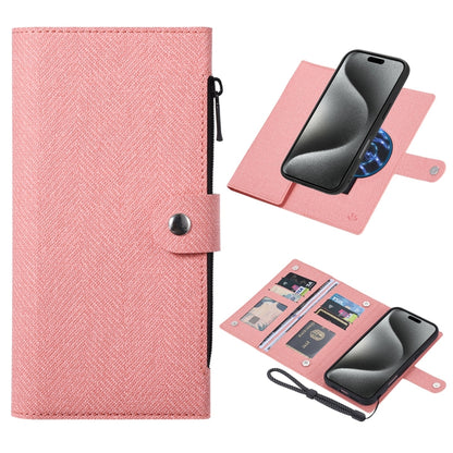 For iPhone 15 Pro Max ViLi GBS Series MagSafe Magnetic RFID Leather Flip Phone Case(Pink) by ViLi