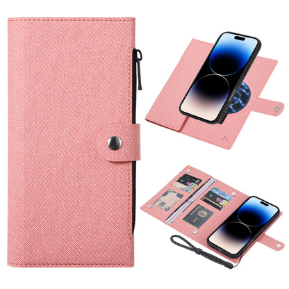 For iPhone 14 Pro Max ViLi GBS Series MagSafe Magnetic RFID Leather Flip Phone Case(Pink) by ViLi