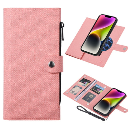 For iPhone 14 ViLi GBS Series MagSafe Magnetic RFID Leather Flip Phone Case(Pink) by ViLi