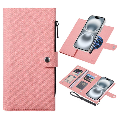 For iPhone 16 ViLi GBS-C Series MagSafe Magnetic RFID Leather Flip Phone Case(Pink) by ViLi