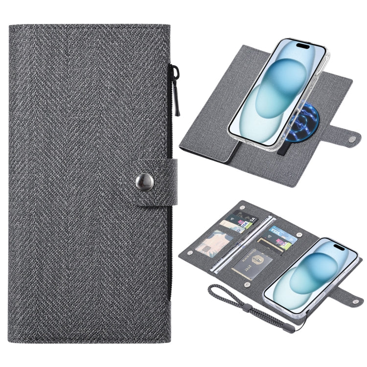 For iPhone 15 ViLi GBS-C Series MagSafe Magnetic RFID Leather Flip Phone Case(Black) by ViLi