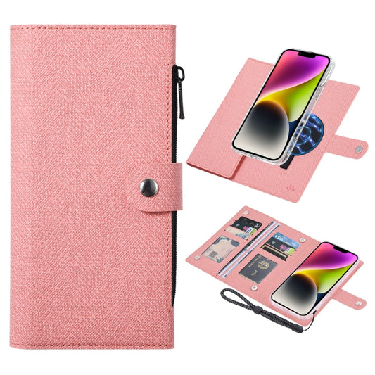For iPhone 14 Plus ViLi GBS-C Series MagSafe Magnetic RFID Leather Flip Phone Case(Pink) by ViLi