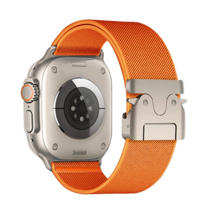 For Apple Watch 46mm / 49mm / 45mm / 44mm Parachute Buckle Elastic Nylon Watch Band(Orange) by bashfashion