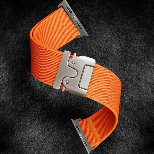 For Apple Watch 42mm / 41mm / 40mm / 38mm Parachute Buckle Elastic Nylon Watch Band(Orange) by bashfashion
