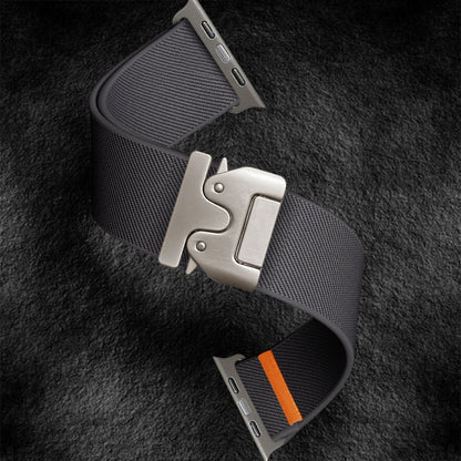For Apple Watch 42mm / 41mm / 40mm / 38mm Parachute Buckle Elastic Nylon Watch Band(Dark Grey) by bashfashion