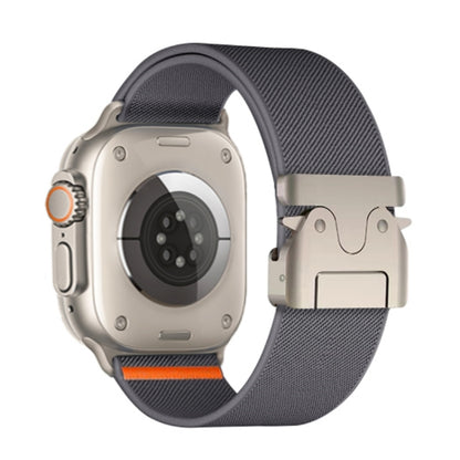 For Apple Watch 42mm / 41mm / 40mm / 38mm Parachute Buckle Elastic Nylon Watch Band(Dark Grey) by bashfashion