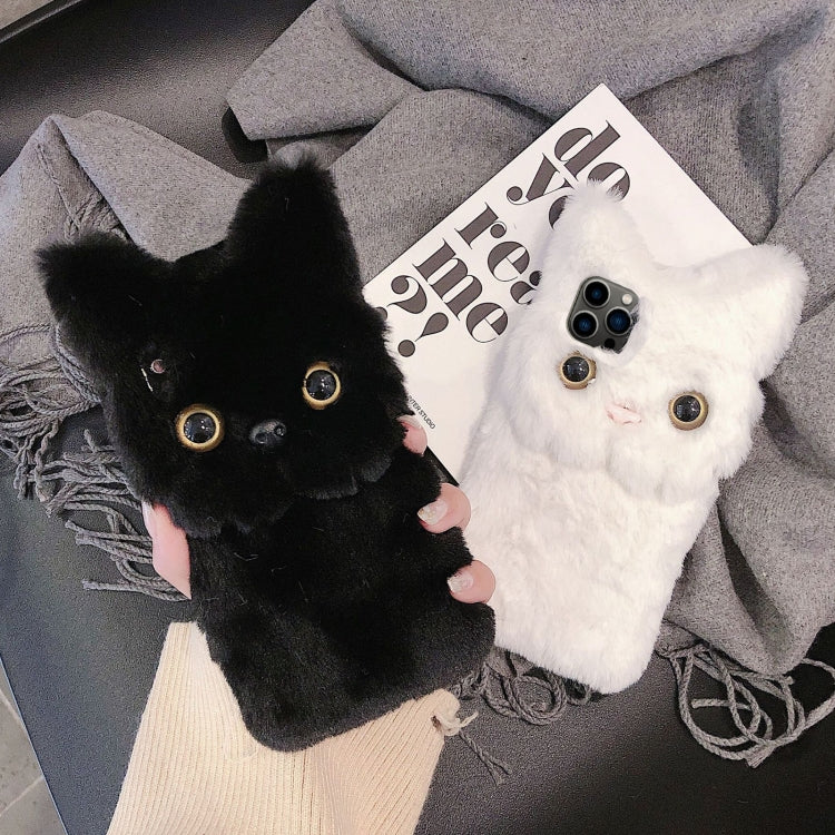 For iPhone 12 mini 3D Cute Cat Plush Full Coverage Phone Case(Pink) by bashfashion