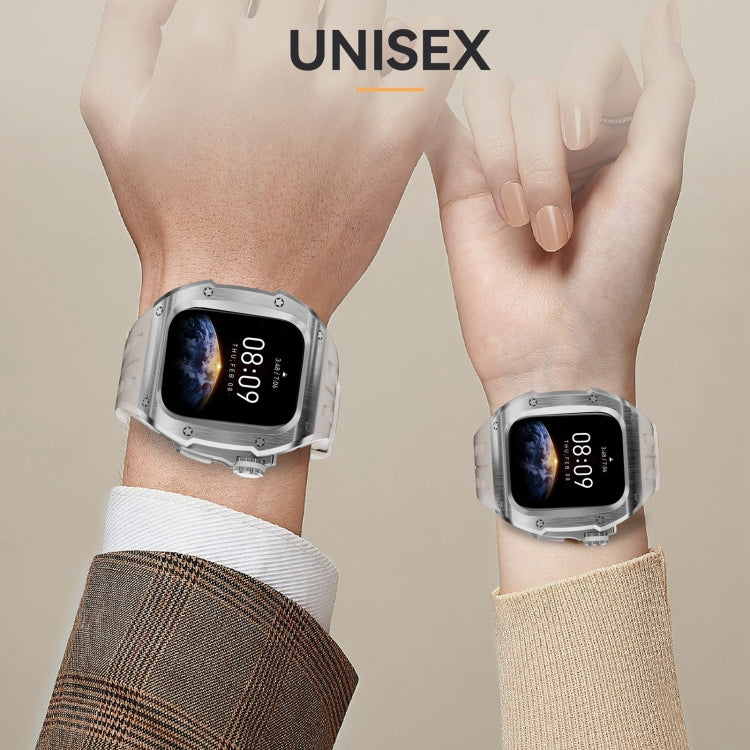 For Apple Watch Series 11 / 10 46mm RedPepper Armor Metal Case Integrated Silicone Watch Band(Steel White) by RedPepper