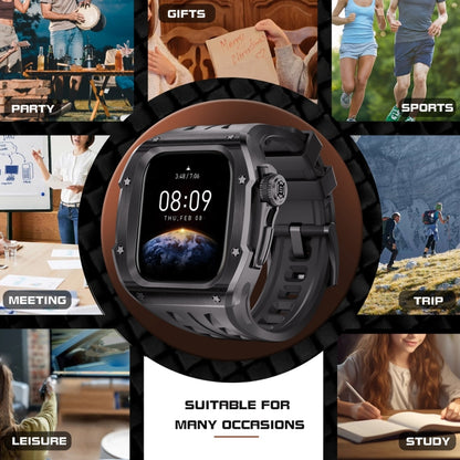 For Apple Watch Series 11 / 10 46mm RedPepper Armor Metal Case Integrated Silicone Watch Band(Black) by RedPepper