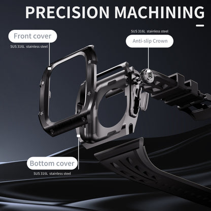 For Apple Watch Series 11 / 10 46mm RedPepper Armor Metal Case Integrated Silicone Watch Band(Black) by RedPepper