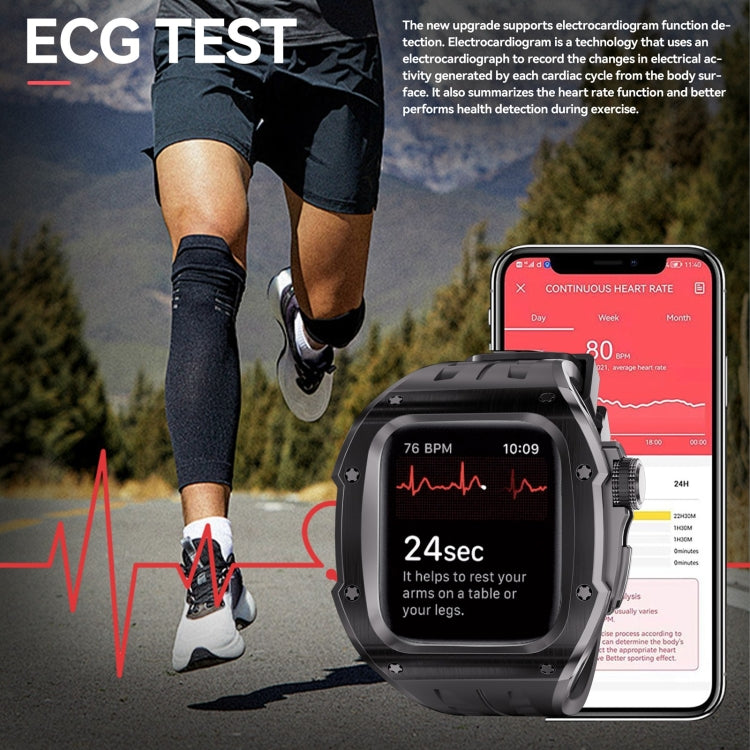 For Apple Watch Series 11 / 10 46mm RedPepper Armor Metal Case Integrated Silicone Watch Band(Black) by RedPepper