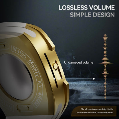 For Apple Watch Series 11 / 10 46mm RedPepper Armor Metal Case Integrated Silicone Watch Band(Gold White) by RedPepper