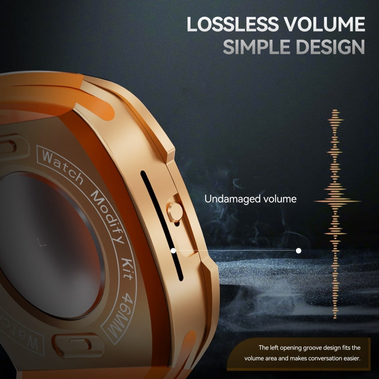 For Apple Watch Series 11 / 10 46mm RedPepper Armor Metal Case Integrated Silicone Watch Band(Rose Gold Orange) by RedPepper