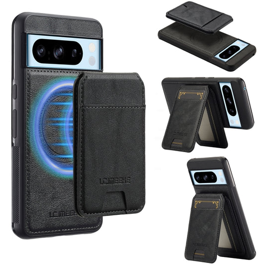 For Google Pixel 8 Pro LC.IMEEKE L3 Series Detachable RFID Card Bag Magsafe Phone Case(Black) by LC.IMEEKE