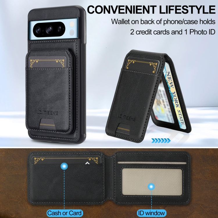 For Google Pixel 8 Pro LC.IMEEKE L3 Series Detachable RFID Card Bag Magsafe Phone Case(Black) by LC.IMEEKE