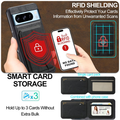 For Google Pixel 8 Pro LC.IMEEKE L3 Series Detachable RFID Card Bag Magsafe Phone Case(Black) by LC.IMEEKE