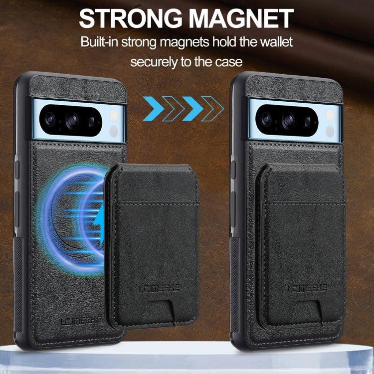 For Google Pixel 8 Pro LC.IMEEKE L3 Series Detachable RFID Card Bag Magsafe Phone Case(Black) by LC.IMEEKE