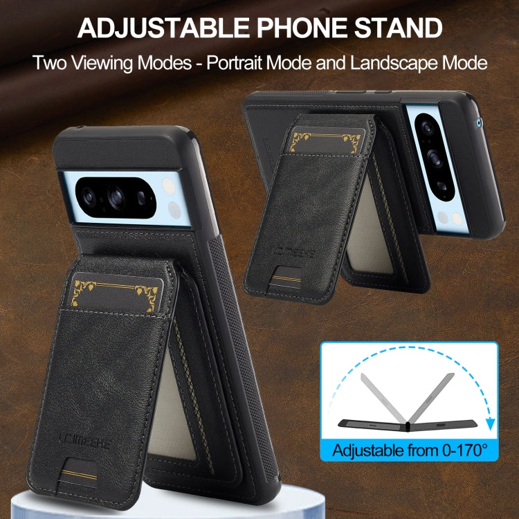 For Google Pixel 8 Pro LC.IMEEKE L3 Series Detachable RFID Card Bag Magsafe Phone Case(Black) by LC.IMEEKE