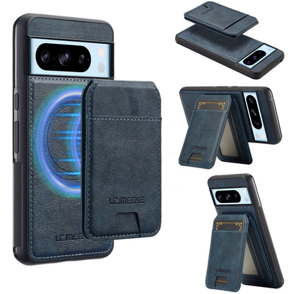 For Google Pixel 8 Pro LC.IMEEKE L3 Series Detachable RFID Card Bag Magsafe Phone Case(Blue) by LC.IMEEKE