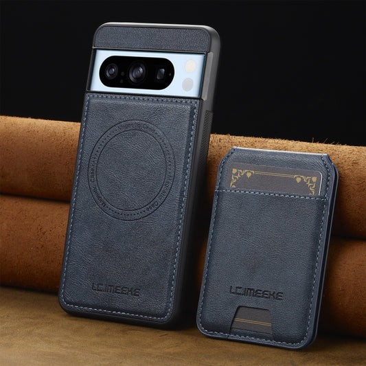 For Google Pixel 8 Pro LC.IMEEKE L3 Series Detachable RFID Card Bag Magsafe Phone Case(Blue) by LC.IMEEKE