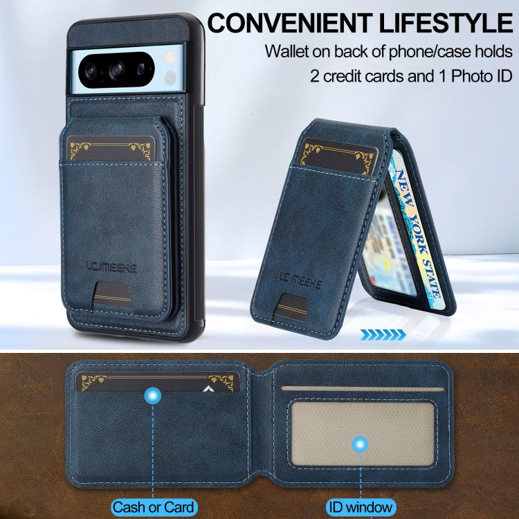 For Google Pixel 8 Pro LC.IMEEKE L3 Series Detachable RFID Card Bag Magsafe Phone Case(Blue) by LC.IMEEKE