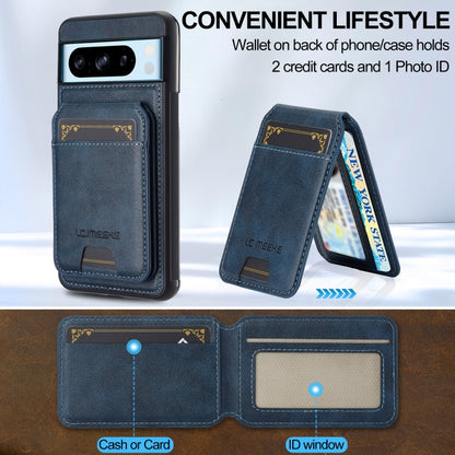 For Google Pixel 8 Pro LC.IMEEKE L3 Series Detachable RFID Card Bag Magsafe Phone Case(Blue) by LC.IMEEKE