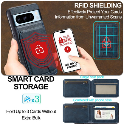 For Google Pixel 8 Pro LC.IMEEKE L3 Series Detachable RFID Card Bag Magsafe Phone Case(Blue) by LC.IMEEKE