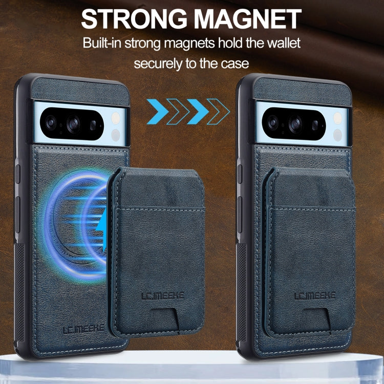 For Google Pixel 8 Pro LC.IMEEKE L3 Series Detachable RFID Card Bag Magsafe Phone Case(Blue) by LC.IMEEKE