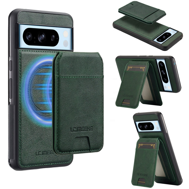 For Google Pixel 8 Pro LC.IMEEKE L3 Series Detachable RFID Card Bag Magsafe Phone Case(Green) by LC.IMEEKE