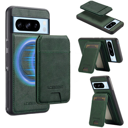 For Google Pixel 8 Pro LC.IMEEKE L3 Series Detachable RFID Card Bag Magsafe Phone Case(Green) by LC.IMEEKE