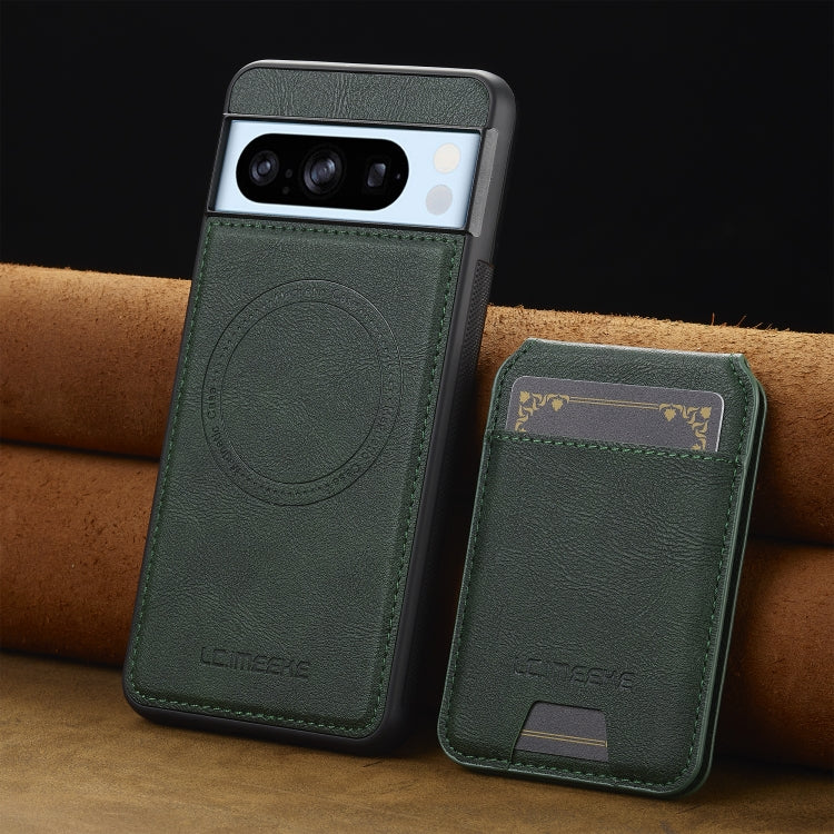 For Google Pixel 8 Pro LC.IMEEKE L3 Series Detachable RFID Card Bag Magsafe Phone Case(Green) by LC.IMEEKE