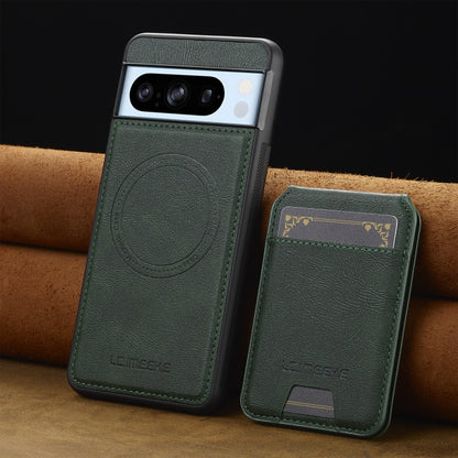 For Google Pixel 8 Pro LC.IMEEKE L3 Series Detachable RFID Card Bag Magsafe Phone Case(Green) by LC.IMEEKE