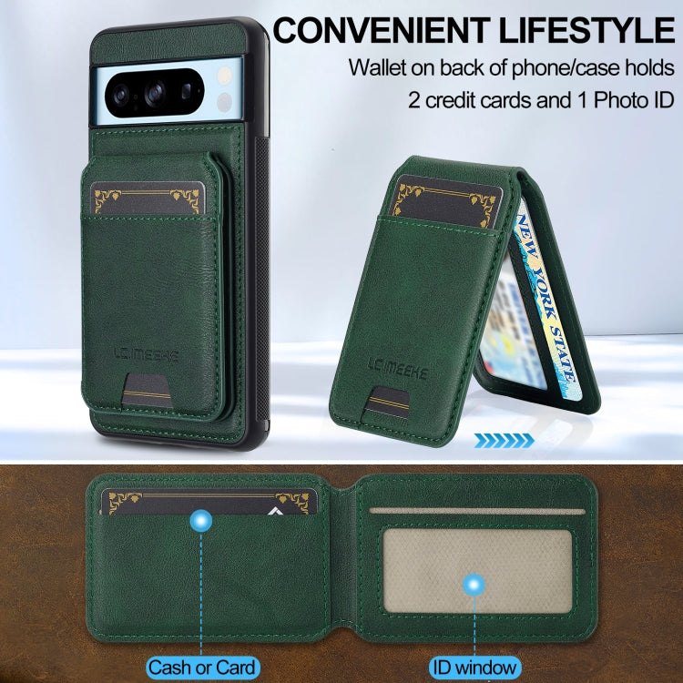 For Google Pixel 8 Pro LC.IMEEKE L3 Series Detachable RFID Card Bag Magsafe Phone Case(Green) by LC.IMEEKE