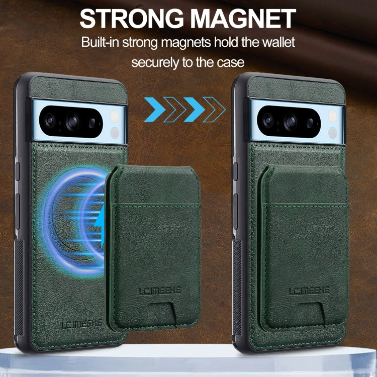 For Google Pixel 8 Pro LC.IMEEKE L3 Series Detachable RFID Card Bag Magsafe Phone Case(Green) by LC.IMEEKE