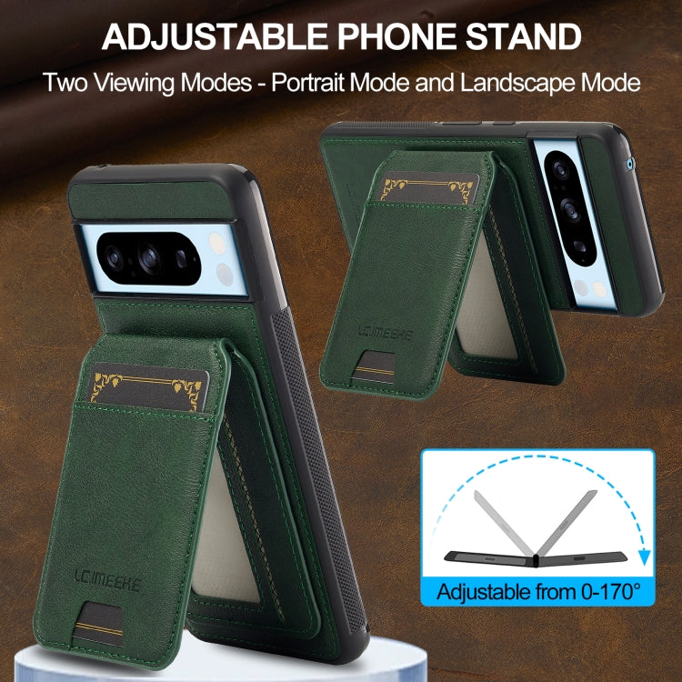 For Google Pixel 8 Pro LC.IMEEKE L3 Series Detachable RFID Card Bag Magsafe Phone Case(Green) by LC.IMEEKE