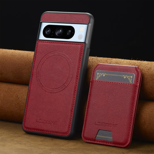 For Google Pixel 8 Pro LC.IMEEKE L3 Series Detachable RFID Card Bag Magsafe Phone Case(Red) by LC.IMEEKE