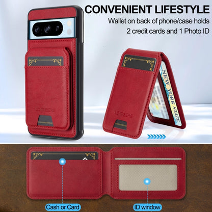 For Google Pixel 8 Pro LC.IMEEKE L3 Series Detachable RFID Card Bag Magsafe Phone Case(Red) by LC.IMEEKE