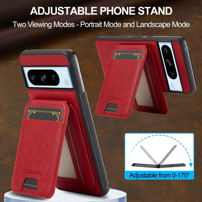 For Google Pixel 8 Pro LC.IMEEKE L3 Series Detachable RFID Card Bag Magsafe Phone Case(Red) by LC.IMEEKE